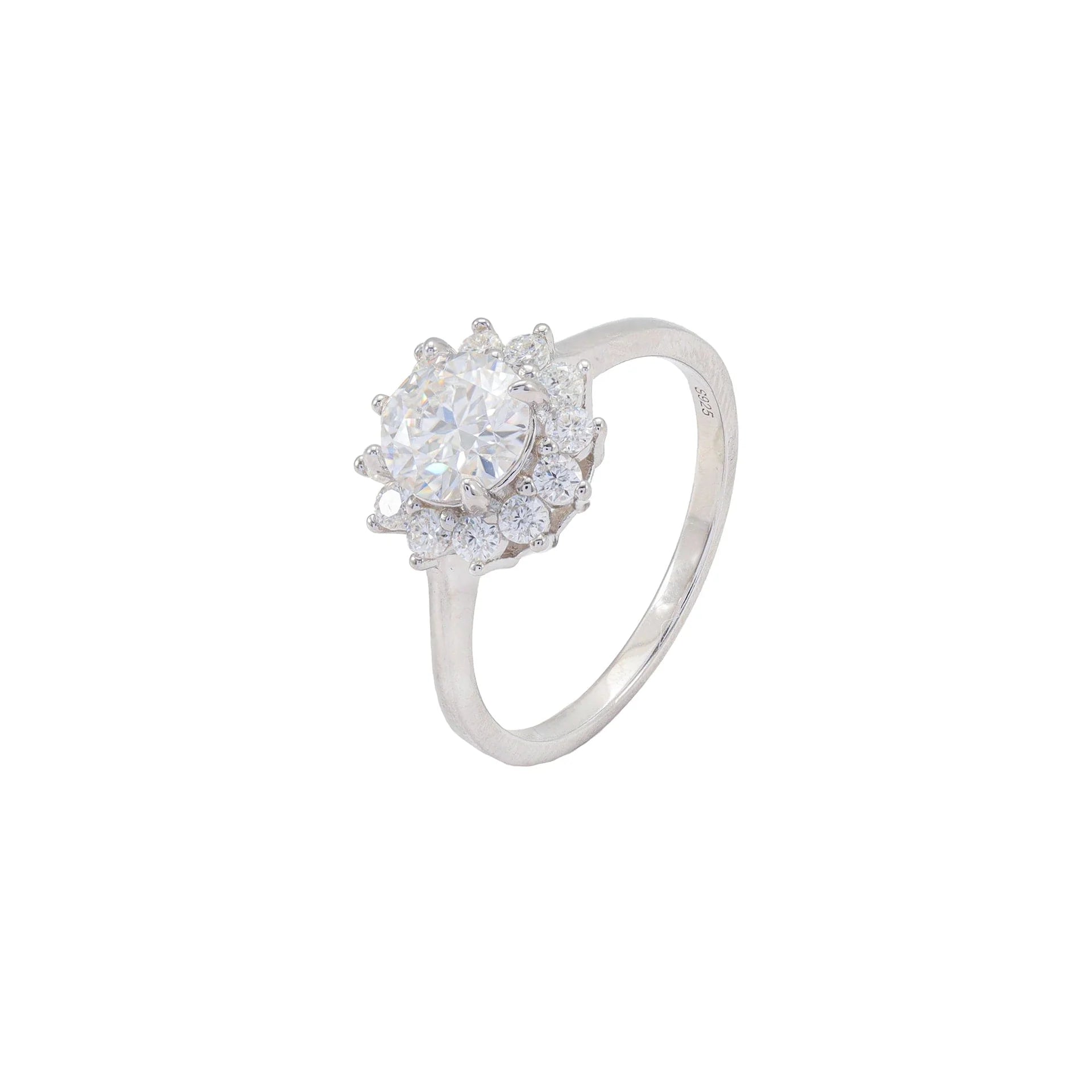 Anel Solitário Princesa Moissanite