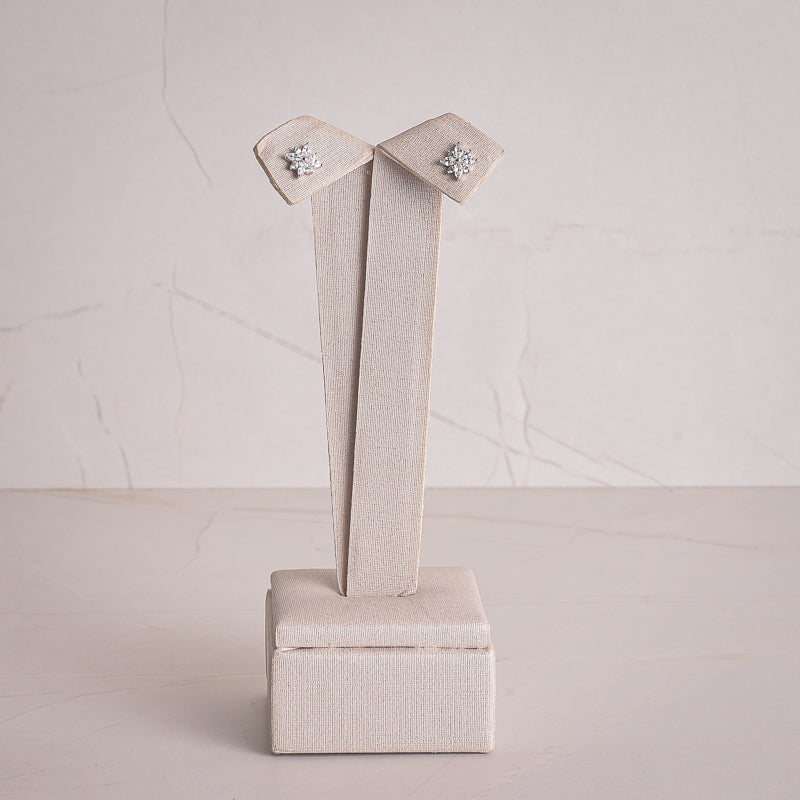 Brinco floco cristal prata 925