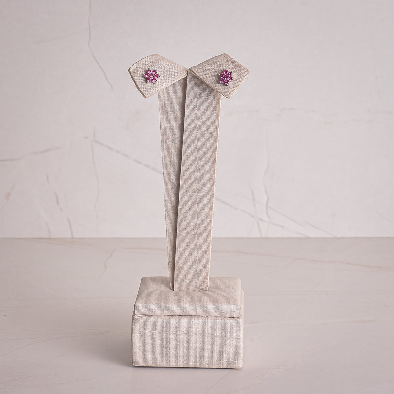 Brinco florzinha Pink Prata 925