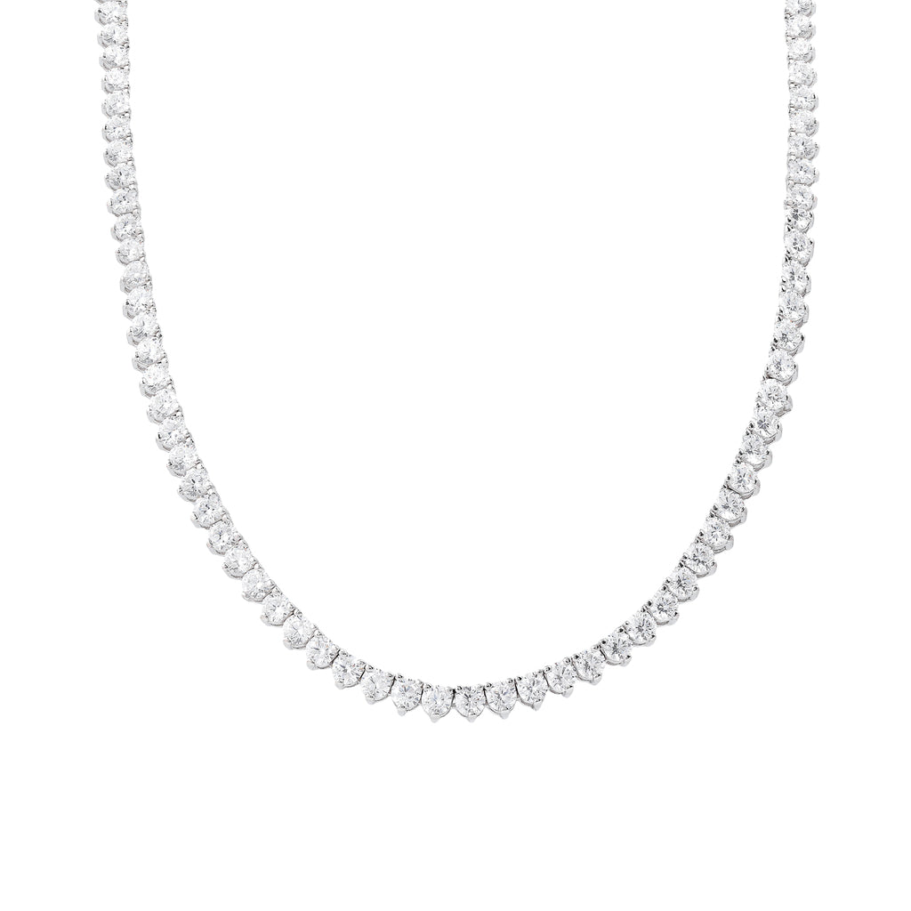 Colar Riviera 3 garras 3mm 41cm Prata 925